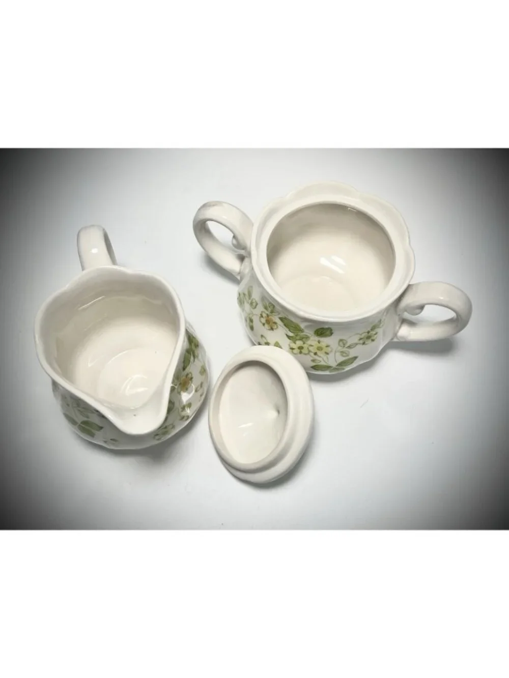 Vintage Sears Petite Flora Cream Sugar Set 70s Kitchen Decor Bowl w/ Lid MCM